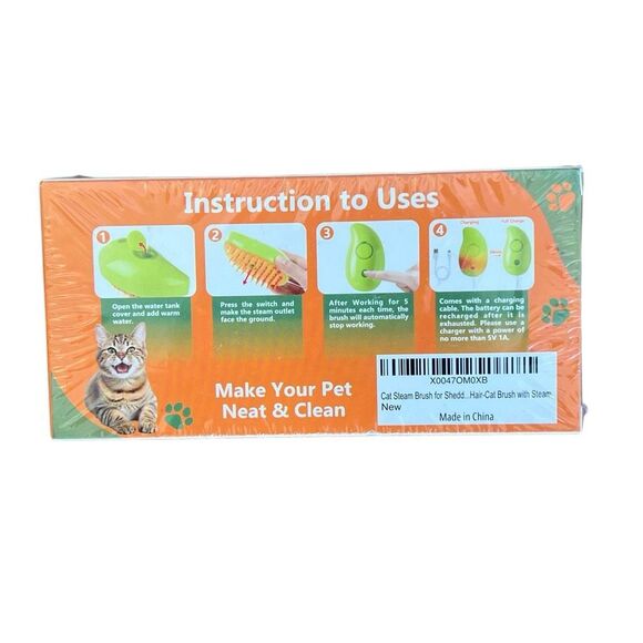 Emami NIB 3-in-1 Electric Spray Massage Grooming Hair Comb Steamy Cat Dog Brush - Picture 9 of 11